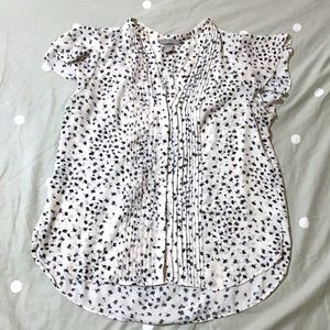 H&M Leaf Design Black & White Top Size 12